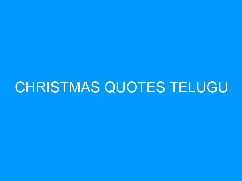Christmas Quotes Telugu